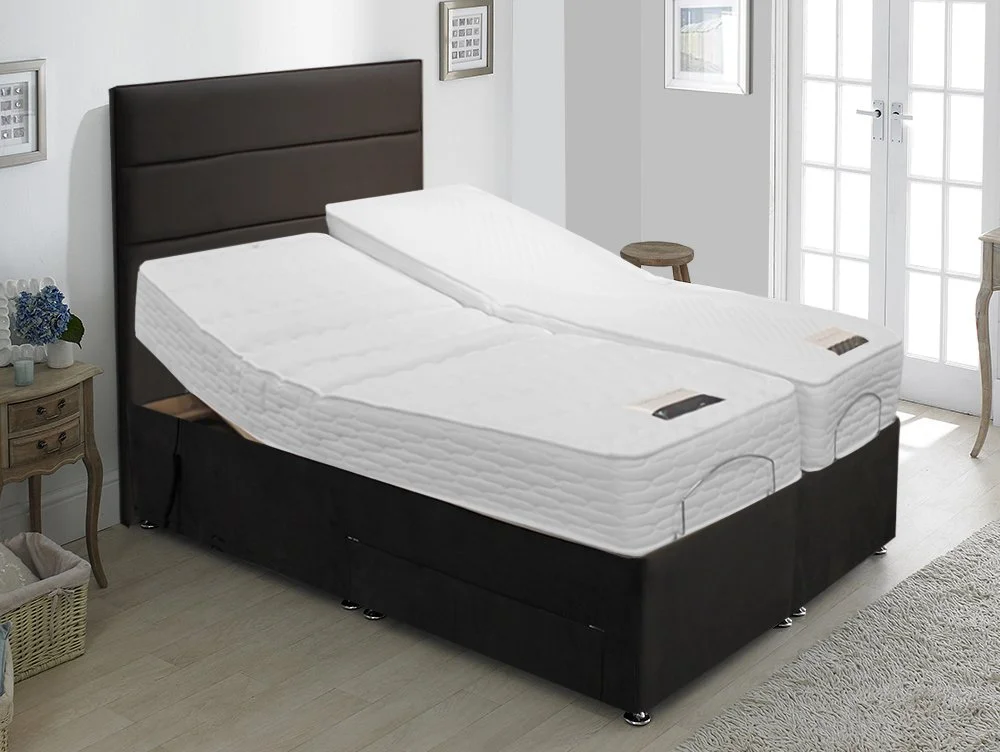 ASC ASC Contour Memory and Contour Adaptive Gel Dual Tension Electric Adjustable 6ft Super King Size Bed (2 x 3ft)