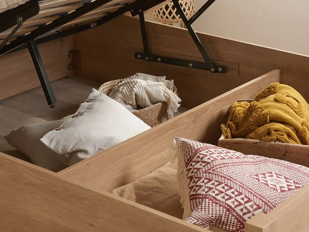 Birlea Birlea Croxley Rattan Oak Wooden Ottoman Bed Frame