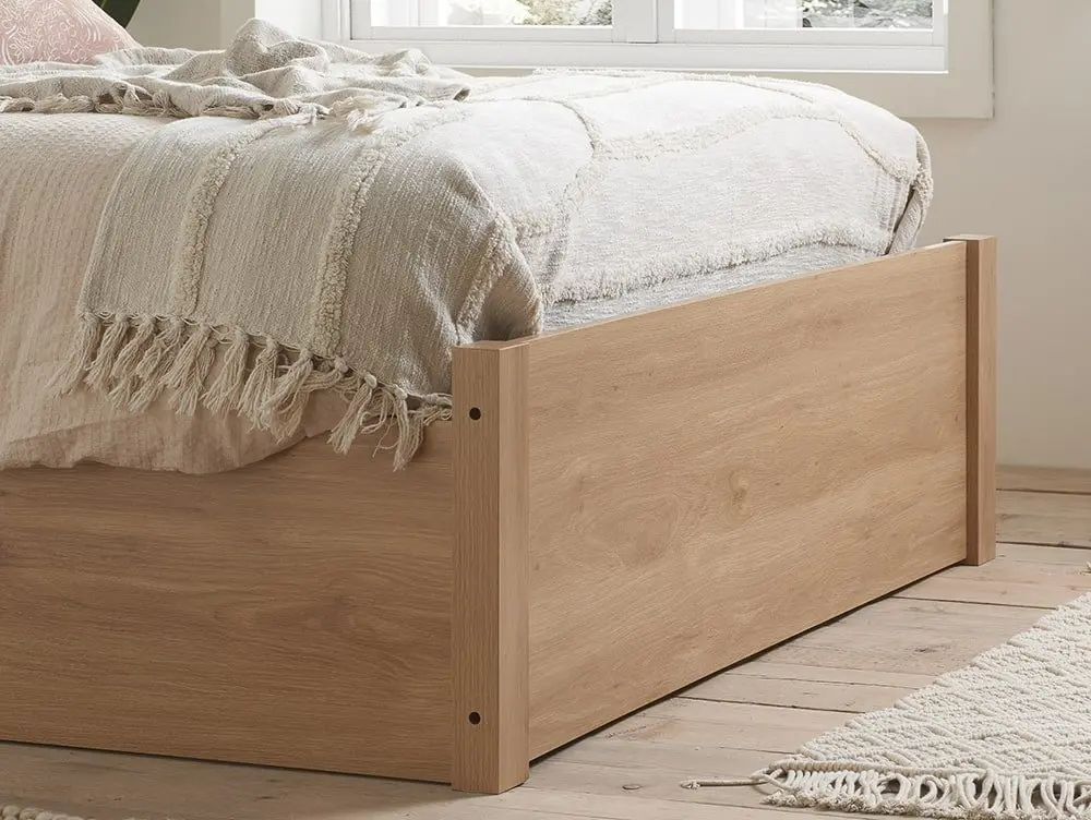 Birlea Furniture & Beds Birlea Croxley 5ft King Size Rattan and Oak Wooden Ottoman Bed Frame