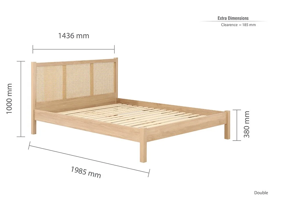 Birlea Birlea Croxley Rattan Oak Wooden Bed Frame