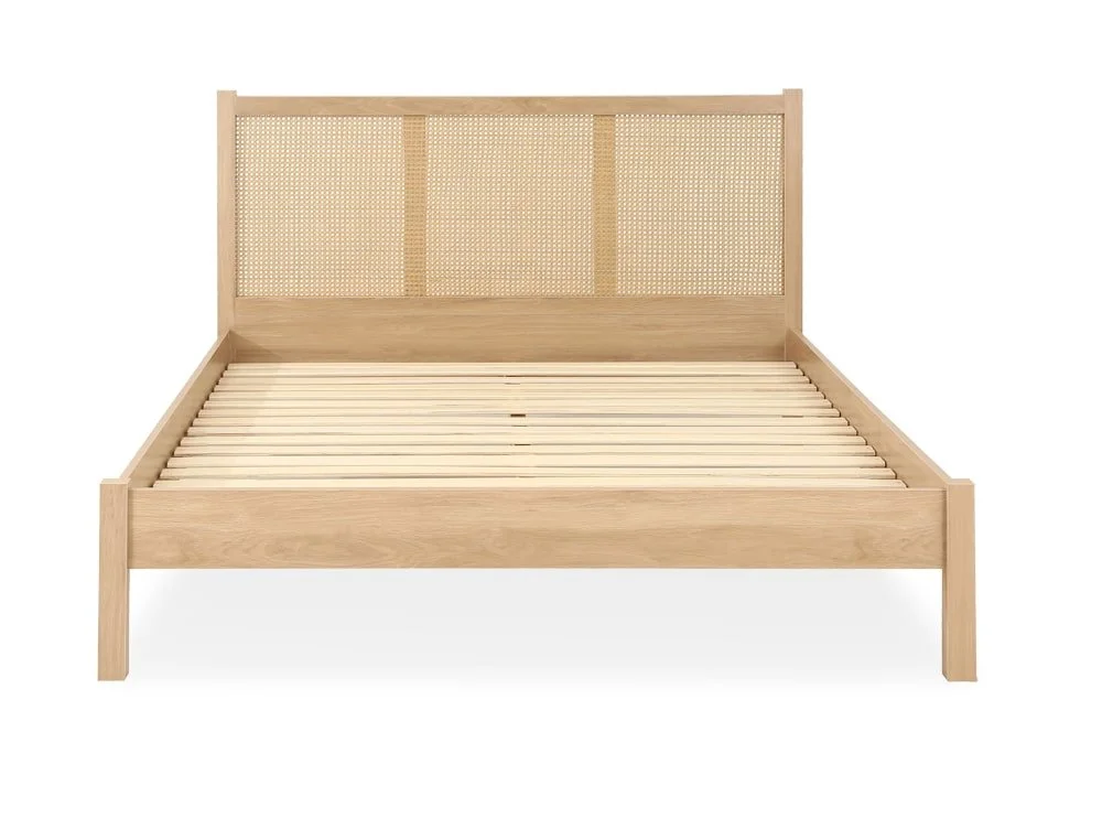 Birlea Furniture & Beds Birlea Croxley 4ft6 Double Rattan and Oak Wooden Bed Frame