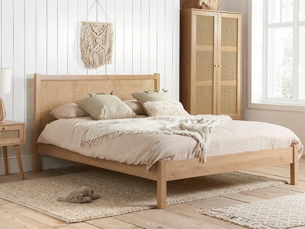 Birlea Birlea Croxley Rattan Oak Wooden Bed Frame