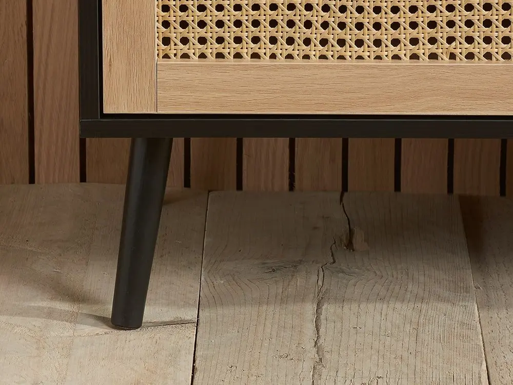 Birlea Birlea Croxley Rattan and Black 3+2 Drawer Chest of Drawers