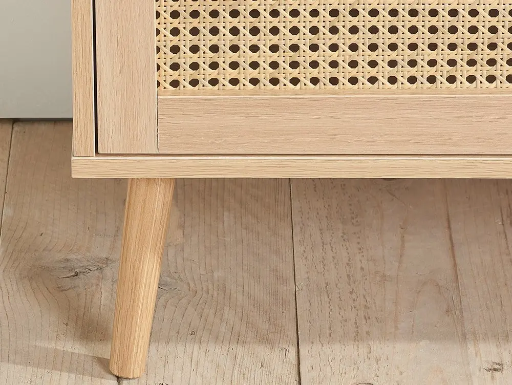 Birlea Birlea Croxley Rattan and Oak 7 Drawer Chest of Drawers