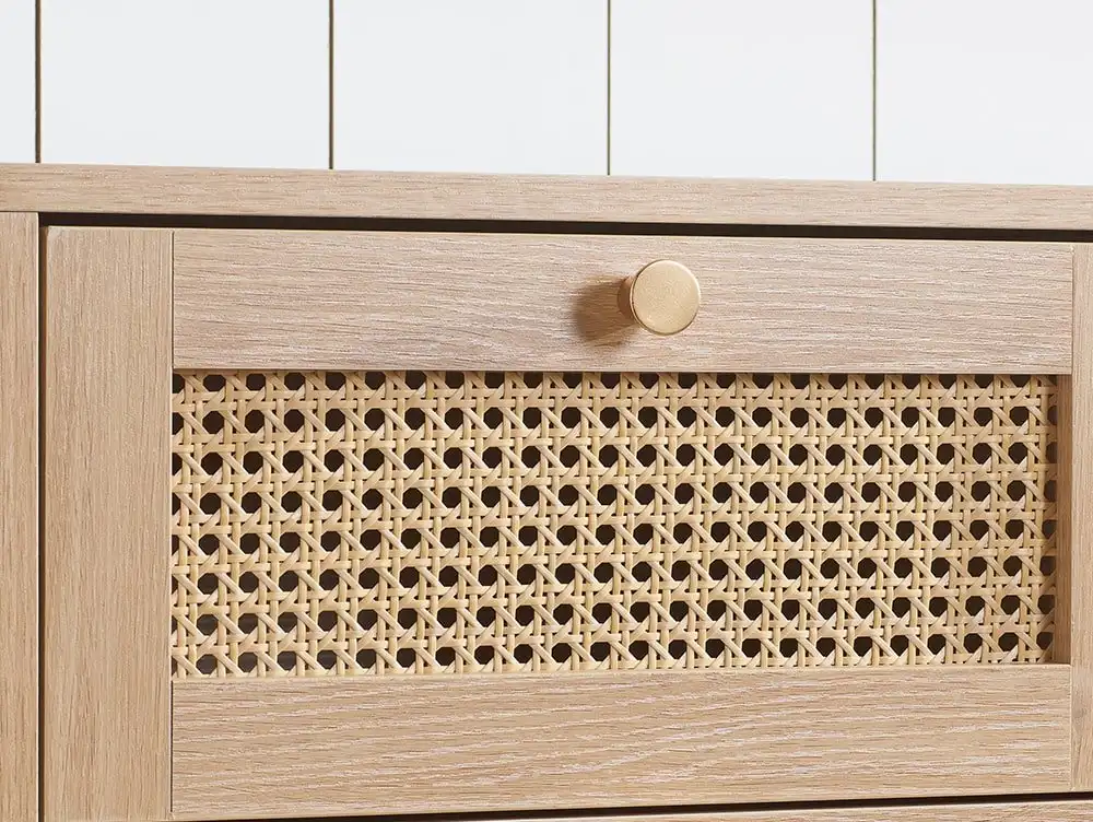 Birlea Birlea Croxley Rattan and Oak 7 Drawer Chest of Drawers