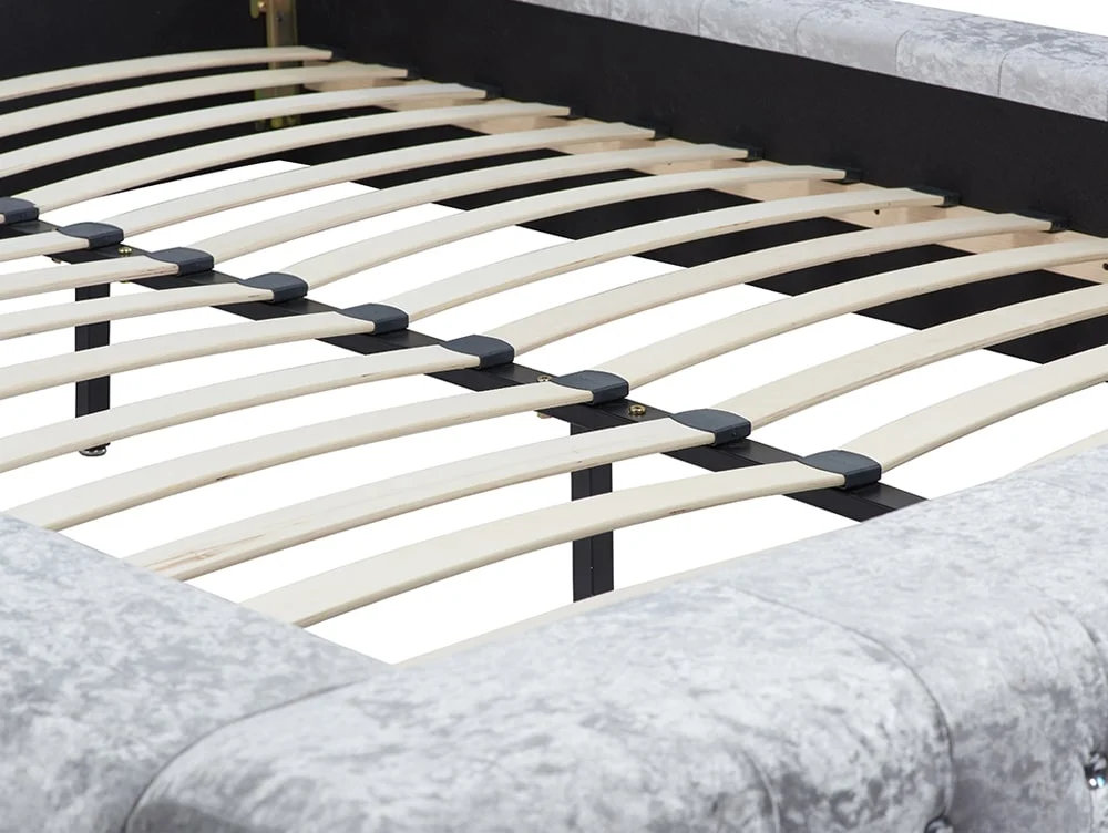 Birlea Furniture & Beds Birlea Grande 4ft6 Double Steel Crushed Velvet Bed Frame