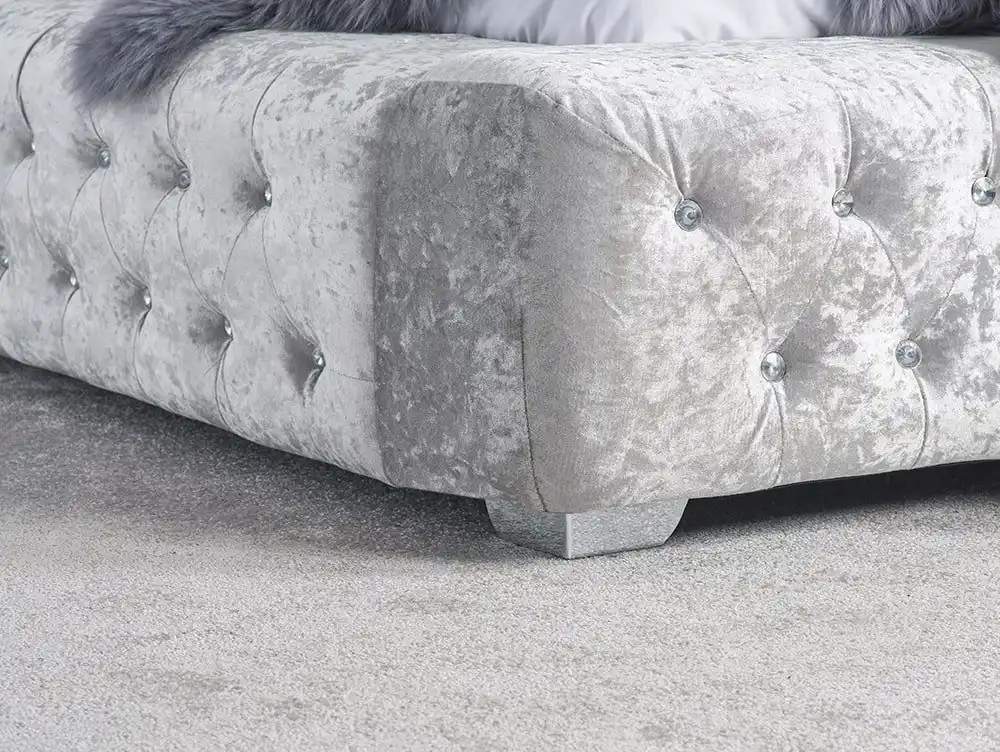 Birlea Birlea Grande Steel Crushed Velvet Bed Frame
