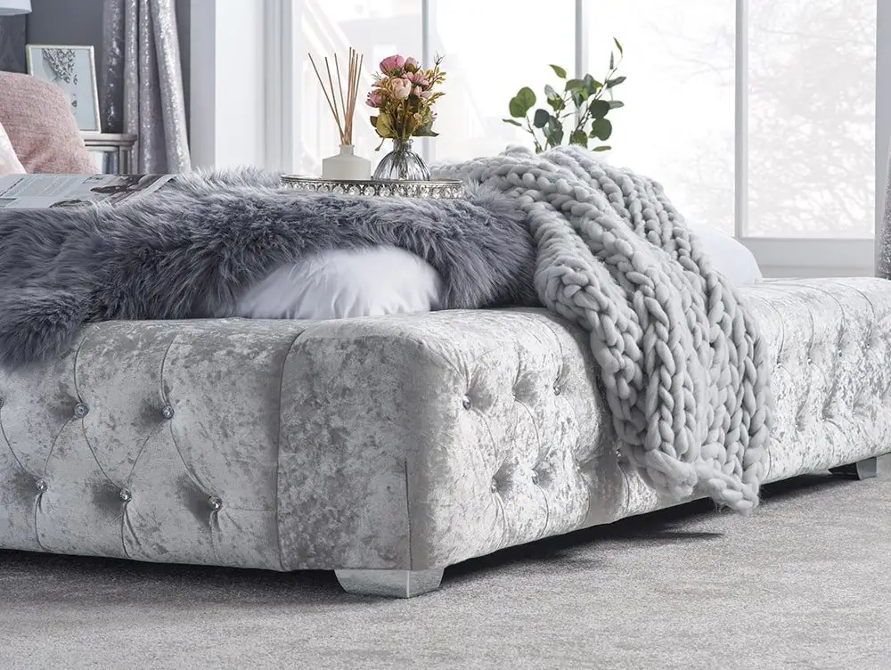 Birlea Birlea Grande Steel Crushed Velvet Bed Frame