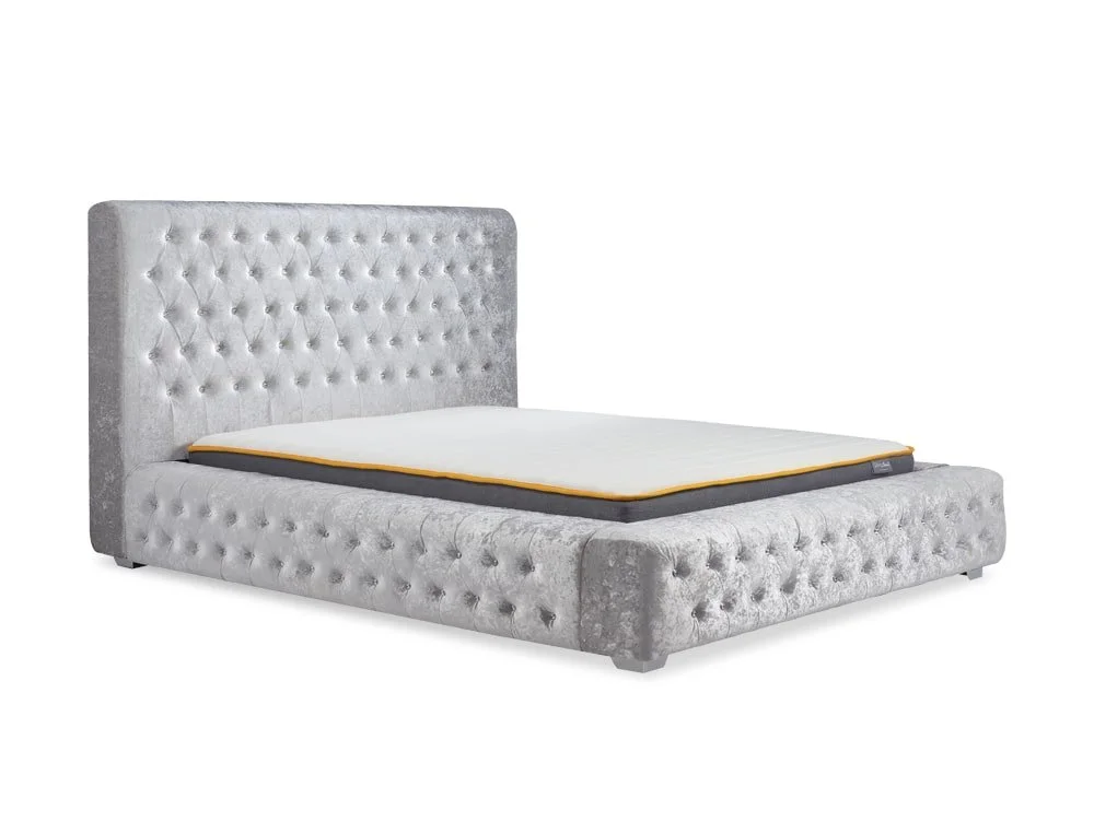 Birlea Furniture & Beds Birlea Grande 6ft Super King Size Steel Crushed Velvet Bed Frame