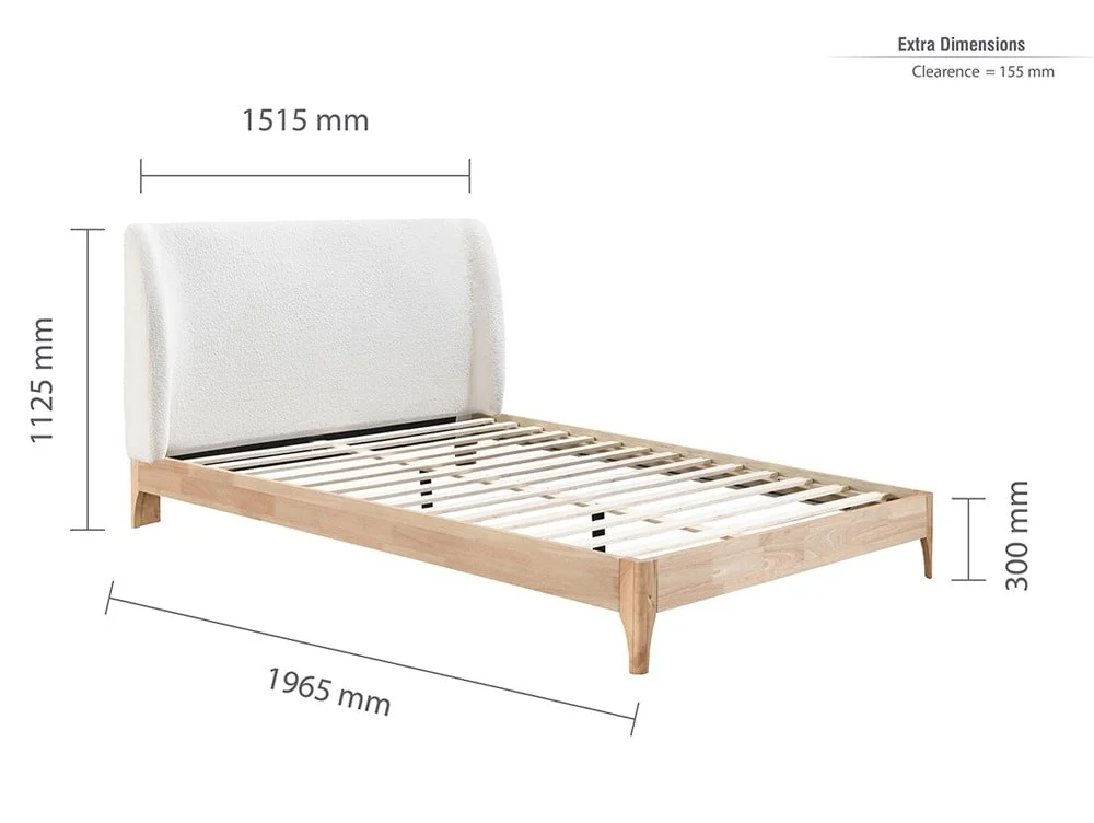 Birlea Birlea Halfden White Fabric Bed Frame