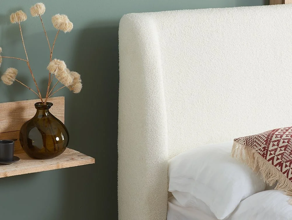 Birlea Birlea Halfden White Fabric Bed Frame