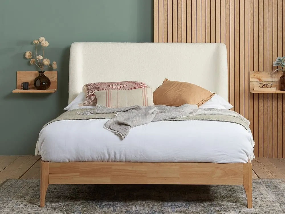 Birlea Birlea Halfden White Fabric Bed Frame