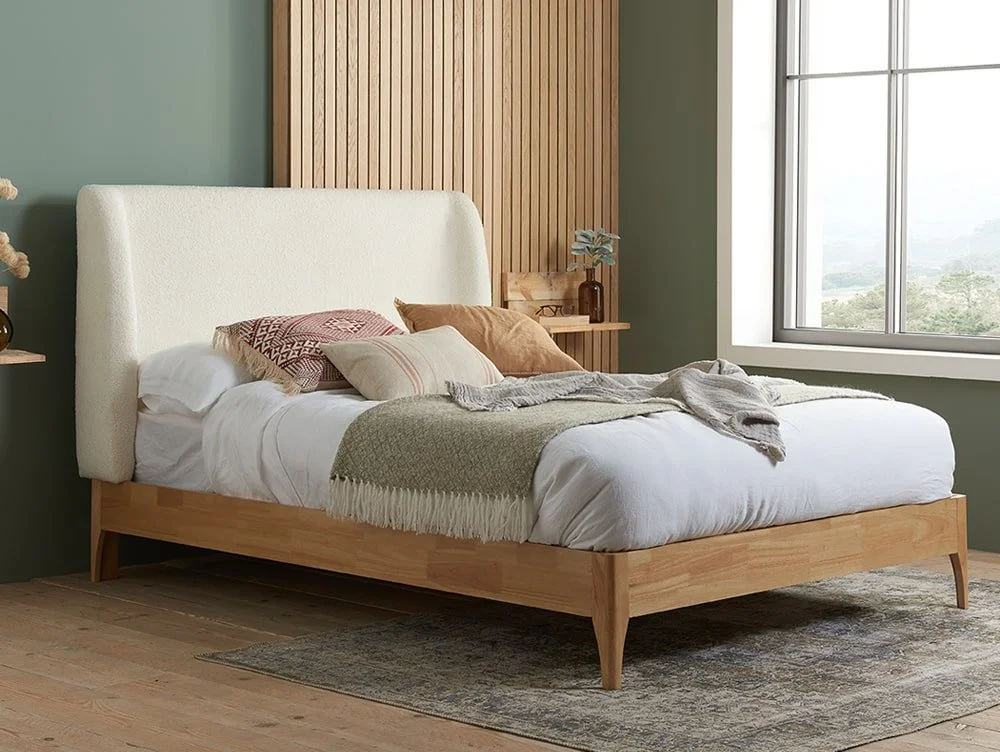 Birlea Birlea Halfden White Fabric Bed Frame