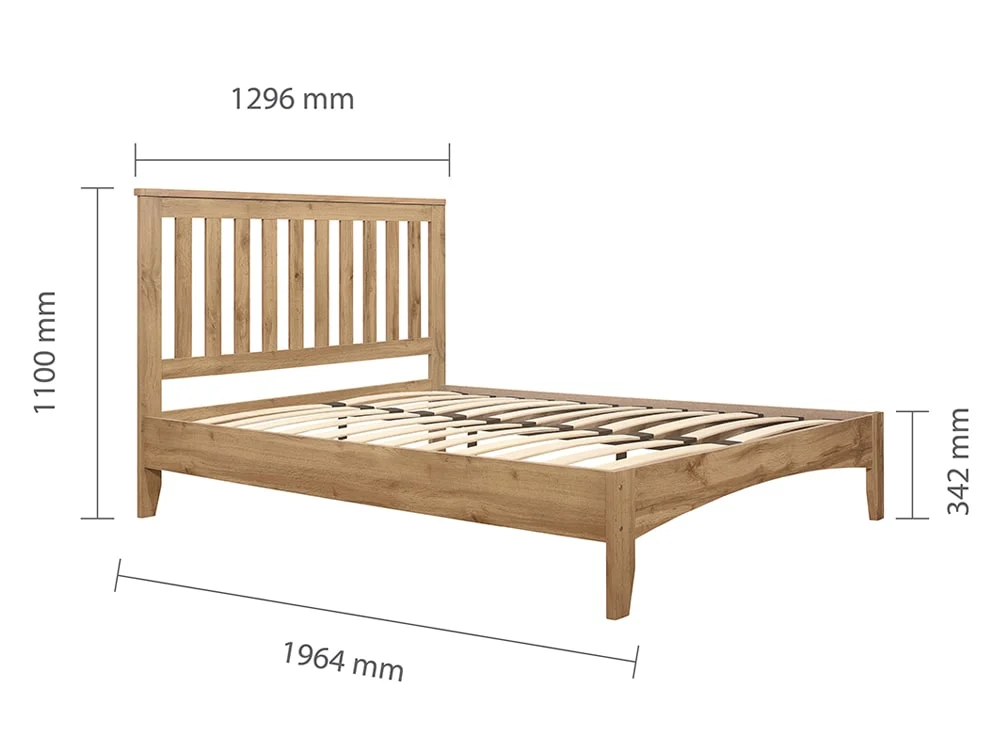 Birlea Furniture & Beds Birlea Hampstead 4ft Small Double Oak Wooden Bed Frame