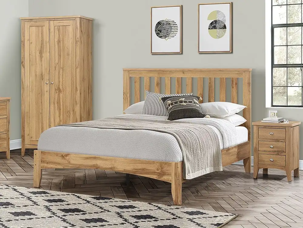 Birlea Furniture & Beds Birlea Hampstead 4ft Small Double Oak Wooden Bed Frame