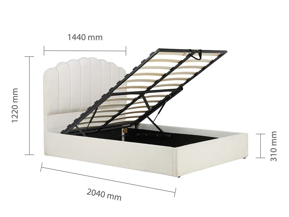 Birlea Birlea Monaco White Fabric Ottoman Bed Frame