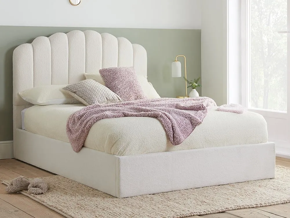 Birlea Birlea Monaco White Fabric Ottoman Bed Frame