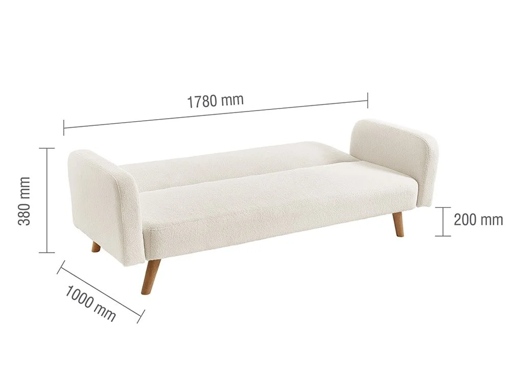 Birlea Birlea Micah White Fabric Sofa Bed