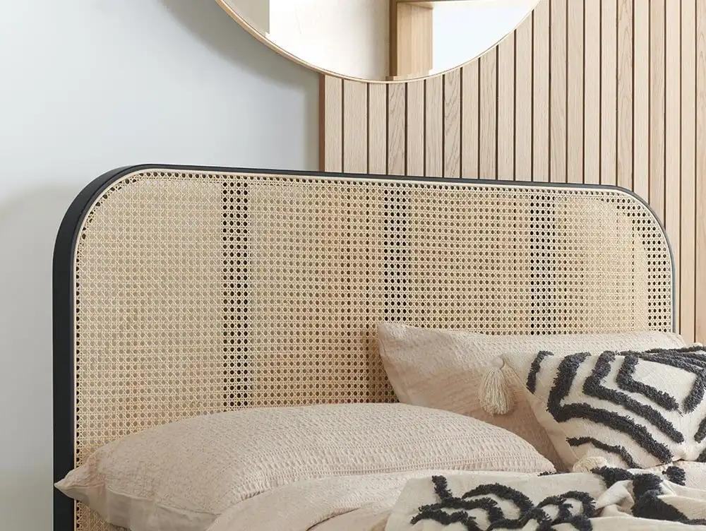 Birlea Birlea Margot Rattan Black Wooden Bed Frame