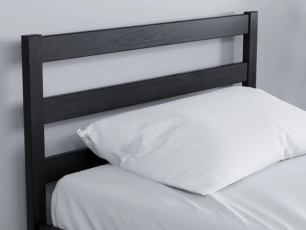 Birlea Furniture & Beds Birlea Luka 3ft Single Black Wooden Bed Frame