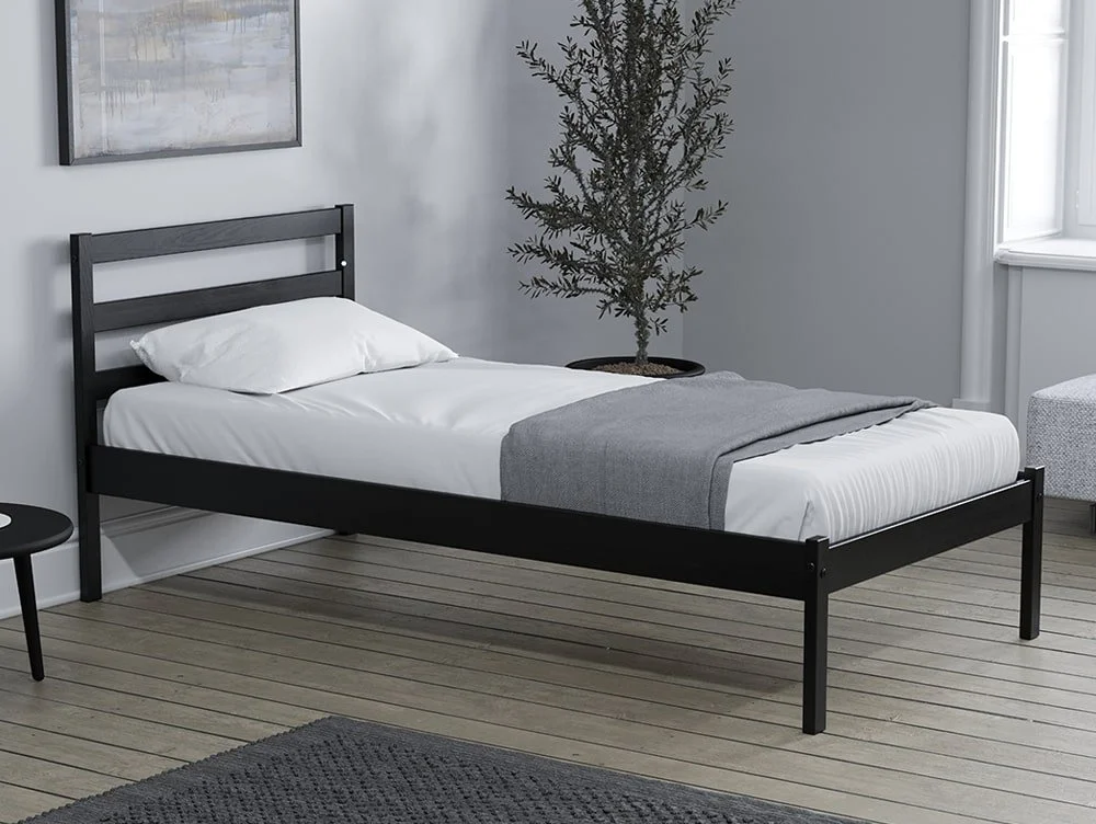 Birlea Birlea Luka Black Wooden Bed Frame