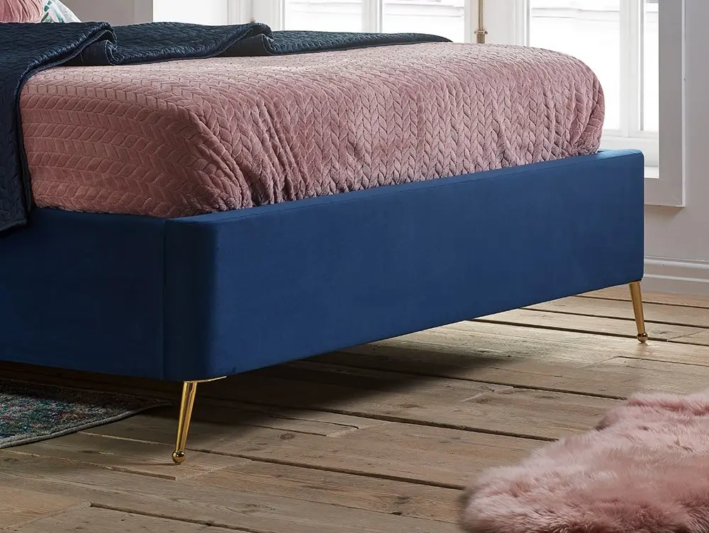 Birlea Furniture & Beds Birlea Lottie 5ft King Size Midnight Blue Fabric Ottoman Bed Frame