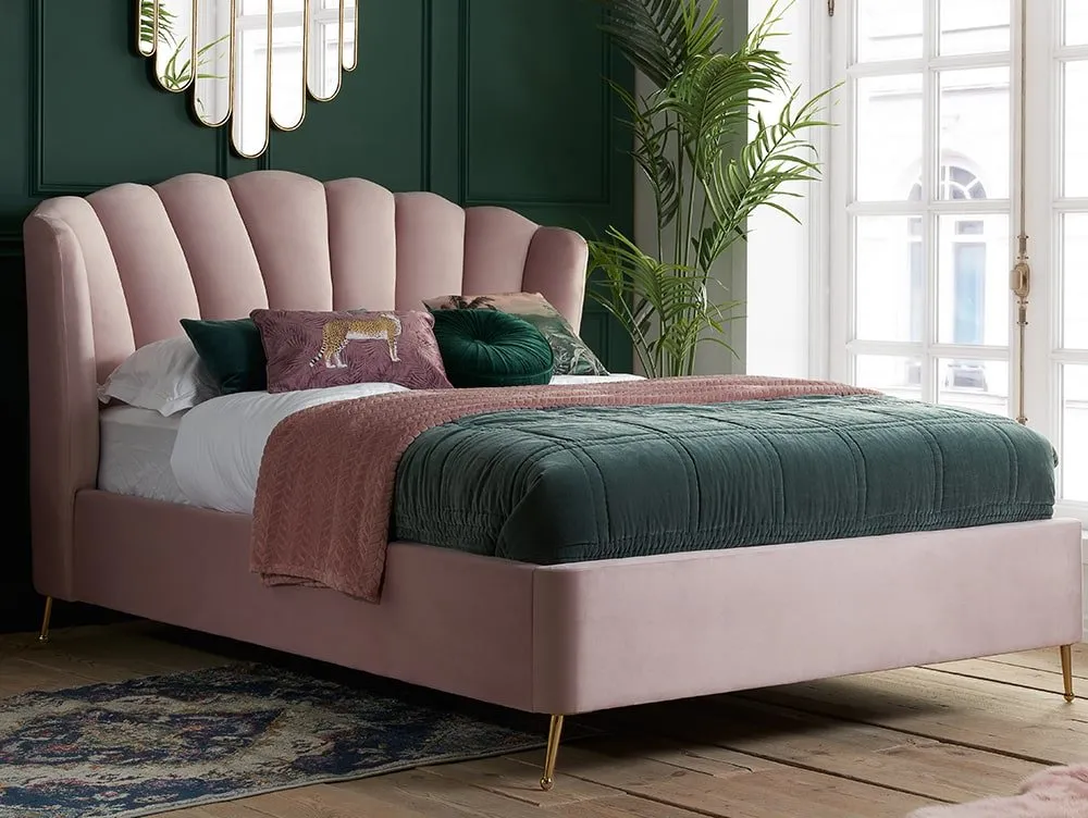 Birlea Furniture & Beds Birlea Lottie 4ft6 Double Pink Fabric Ottoman Bed Frame