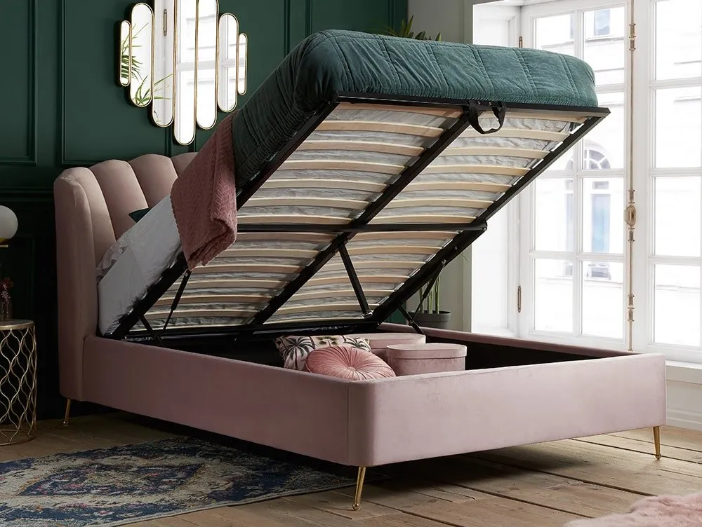 Birlea Furniture & Beds Birlea Lottie 5ft King Size Pink Fabric Ottoman Bed Frame