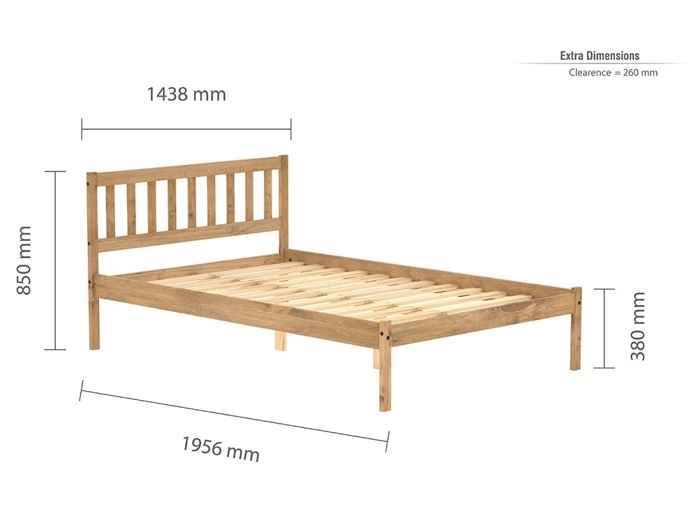 Birlea Furniture & Beds Birlea Lisbon 4ft6 Double Pine Wooden Bed Frame