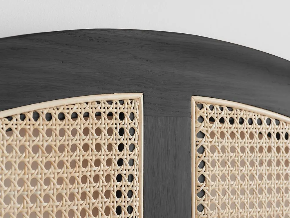 Birlea Birlea Leonie Rattan Black Wooden Bed Frame
