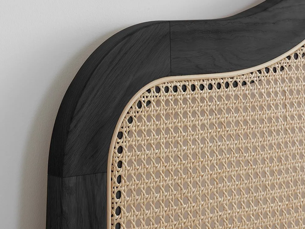 Birlea Birlea Leonie Rattan Black Wooden Bed Frame