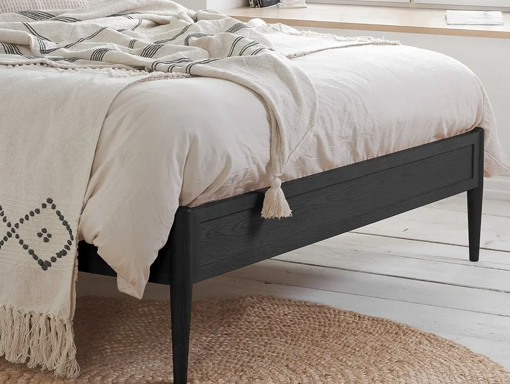 Birlea Birlea Leonie Rattan Black Wooden Bed Frame