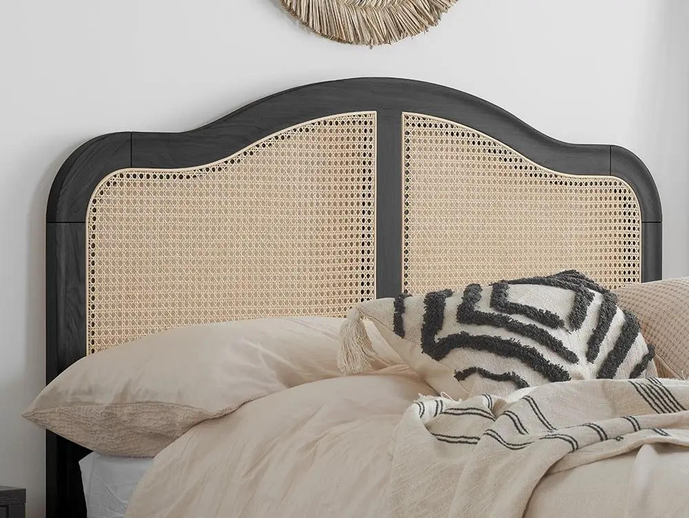 Birlea Furniture & Beds Birlea Leonie 6ft Super King Size Rattan and Black Wooden Bed Frame