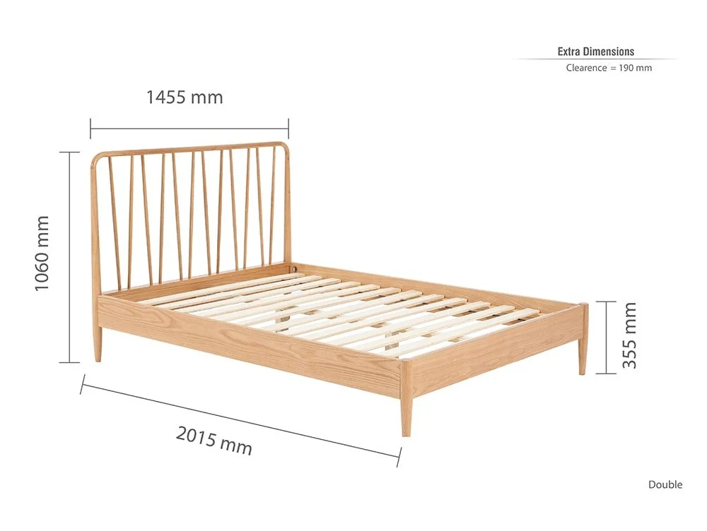 Birlea Birlea Jesper Oak Wooden Bed Frame
