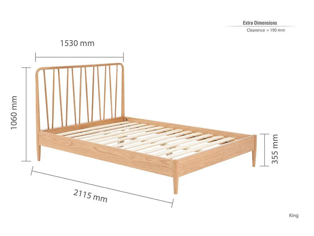 Birlea Furniture & Beds Birlea Jesper 5ft King Size Oak Wooden Bed Frame