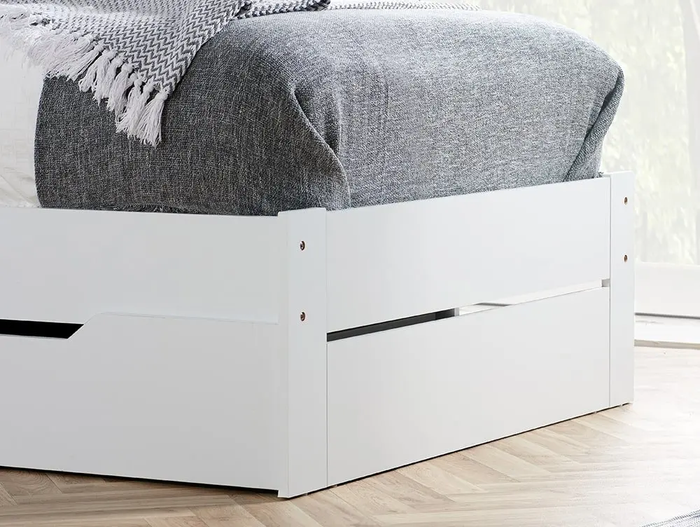 Birlea Birlea Alfie White Wooden 1 Drawer Storage Bed Frame
