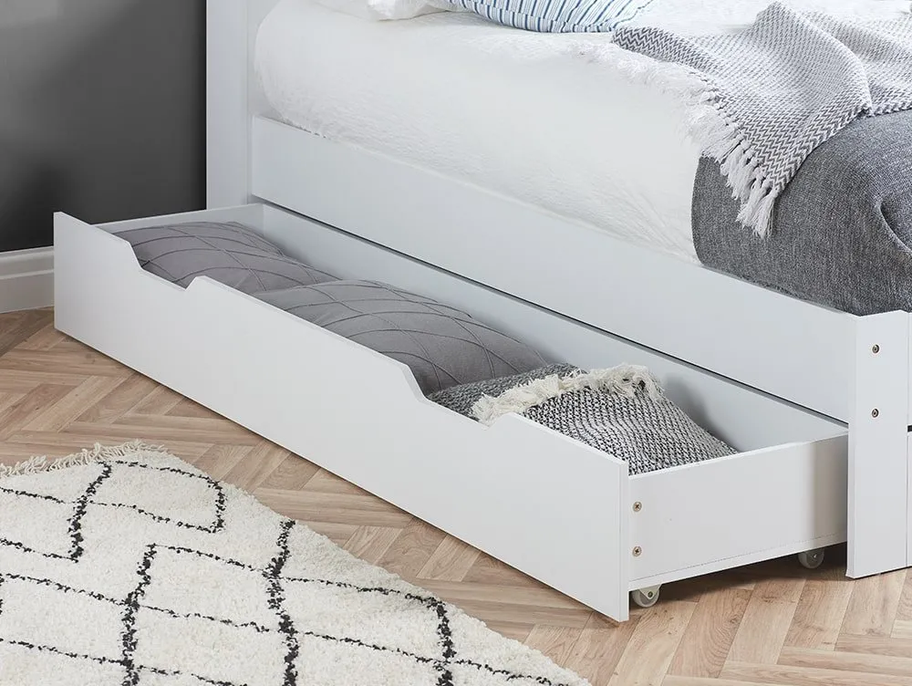 Birlea Birlea Alfie White Wooden 1 Drawer Storage Bed Frame