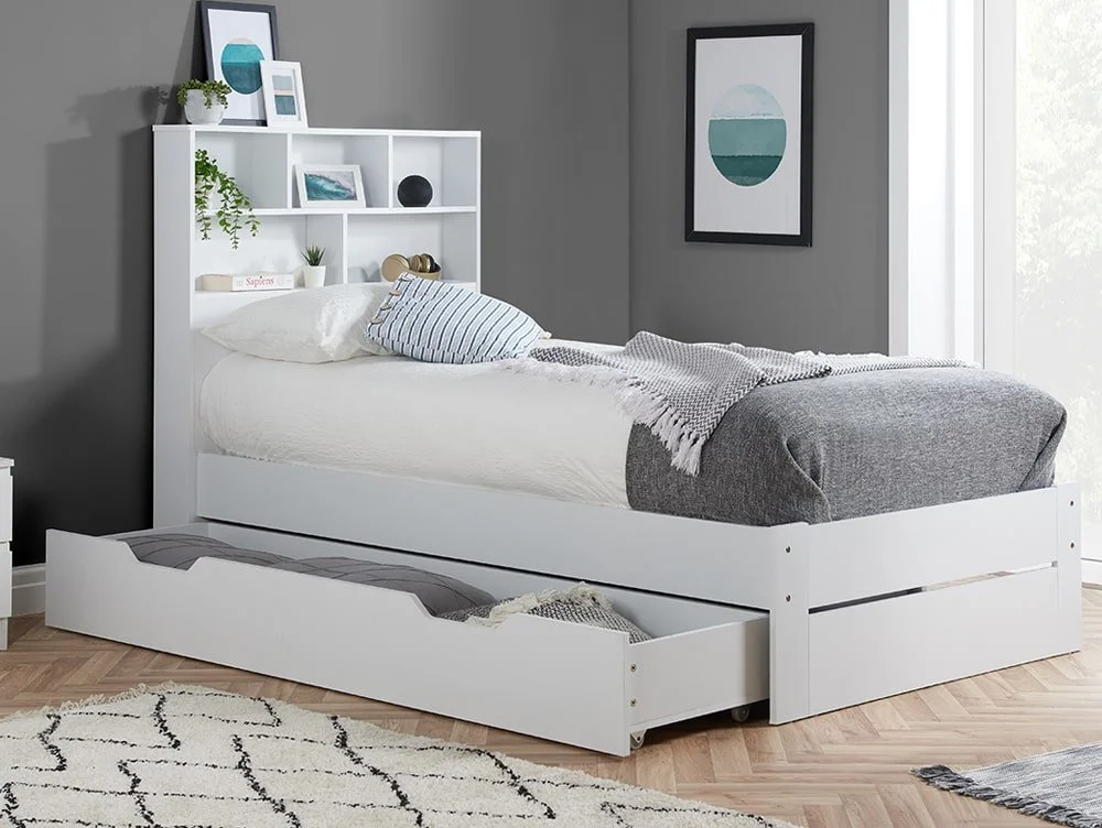 Birlea Birlea Alfie White Wooden 1 Drawer Storage Bed Frame