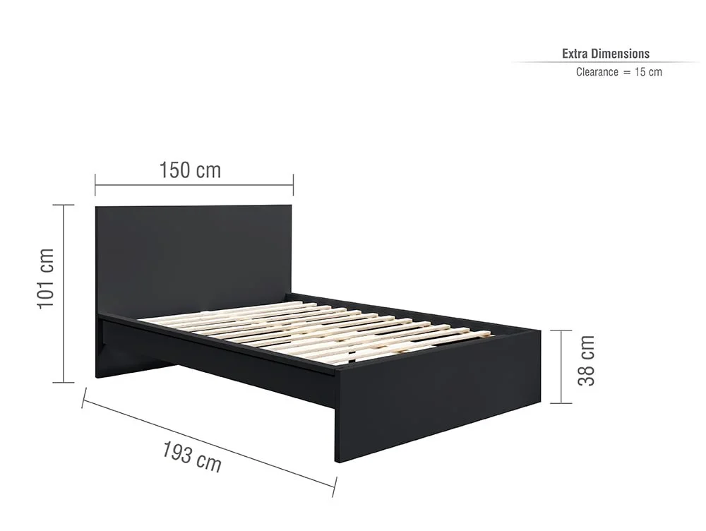 Birlea Birlea Oslo Black Wooden Bed Frame
