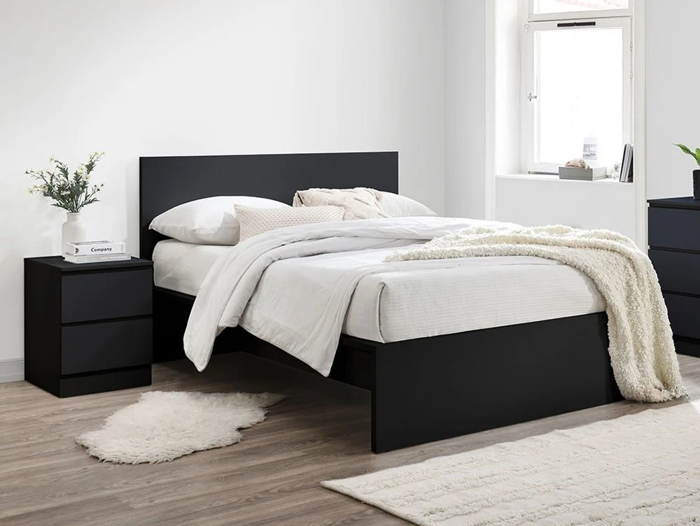 Birlea Furniture & Beds Birlea Oslo 4ft6 Double Black Wooden Bed Frame