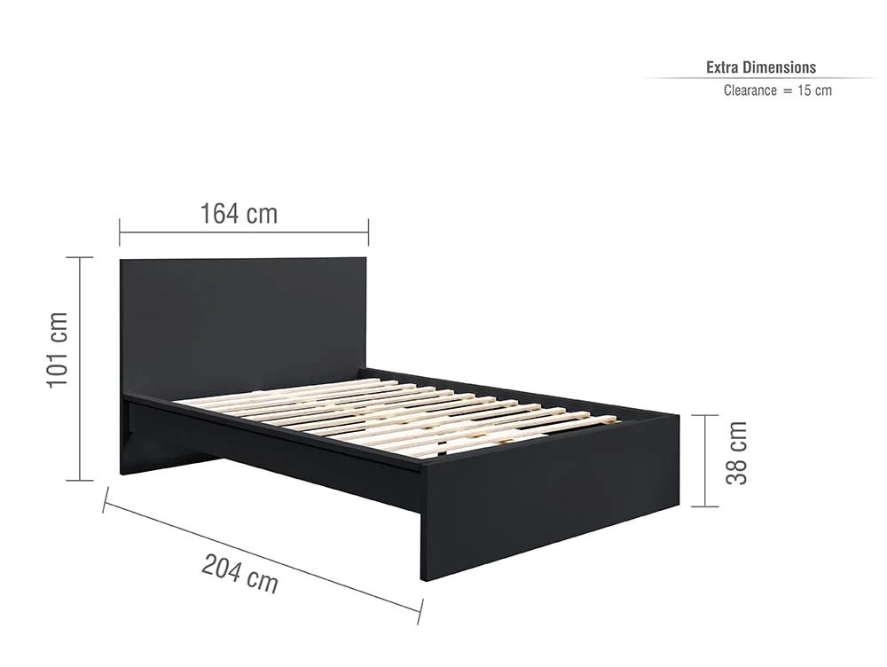 Birlea Furniture & Beds Birlea Oslo 5ft King Size Black Wooden Bed Frame
