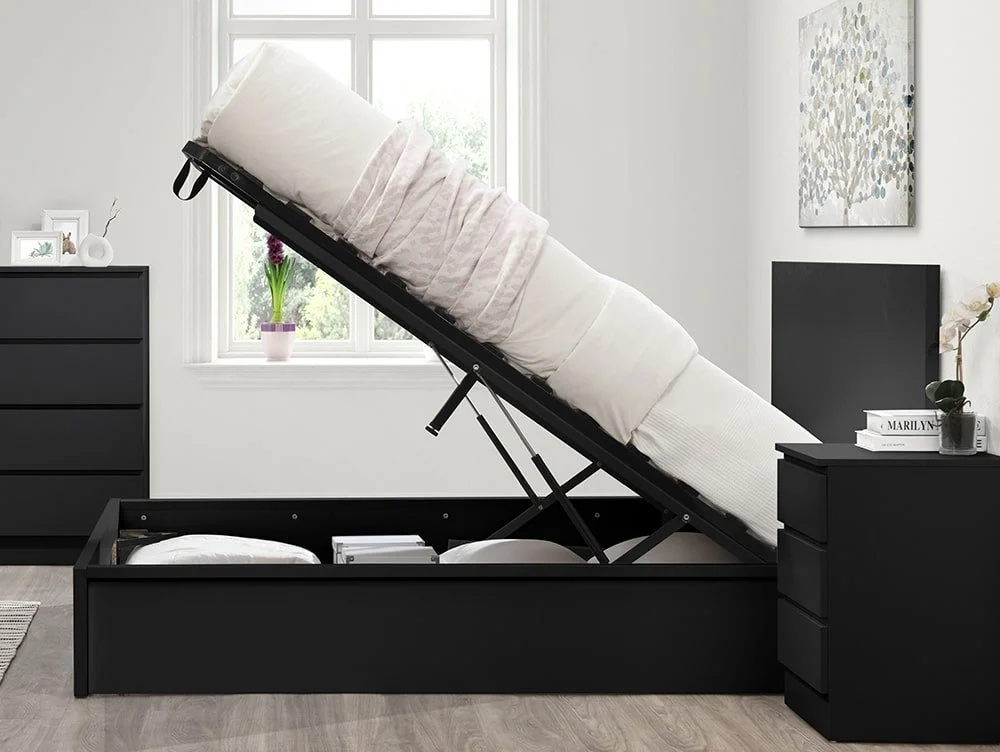 Birlea Birlea Oslo Black Wooden Ottoman Bed Frame