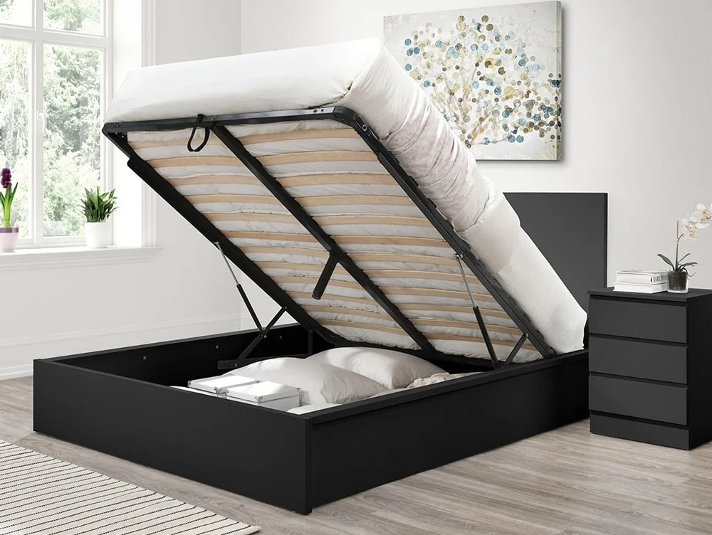 Birlea Birlea Oslo Black Wooden Ottoman Bed Frame