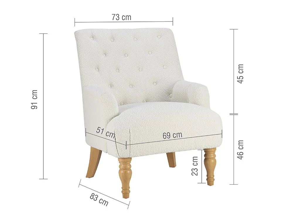 Birlea Birlea Padstow White Fabric Armchair