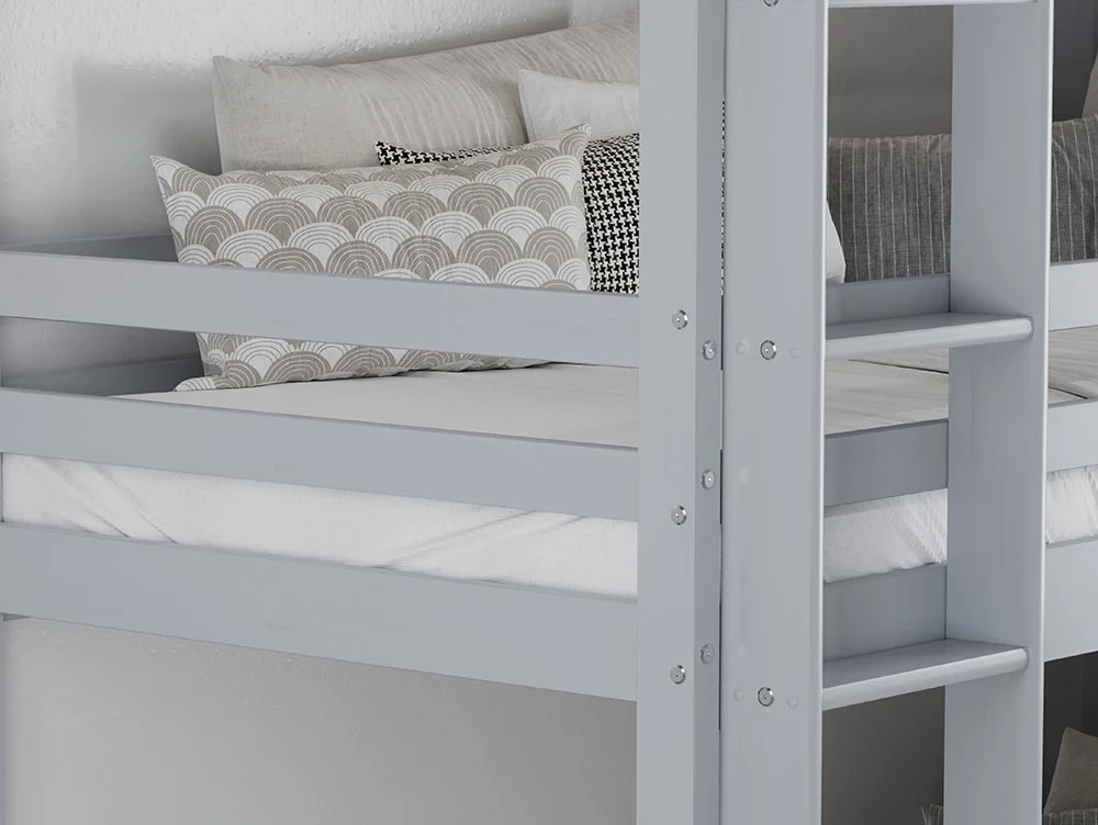 Birlea Furniture & Beds Birlea Tressa 3ft Grey Wooden Triple Bunk Bed Frame