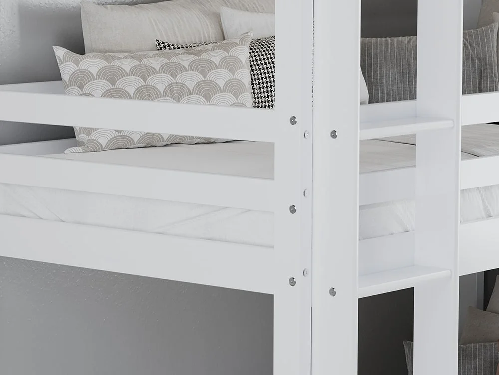 Birlea Furniture & Beds Birlea Tressa 3ft White Wooden Triple Bunk Bed Frame