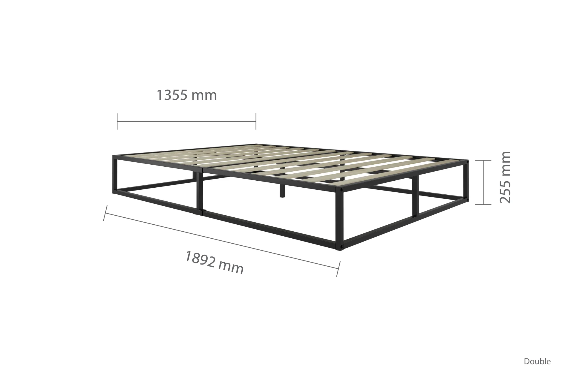 Birlea Furniture & Beds Birlea Soho Platform 4ft6 Double Black Metal Bed Frame