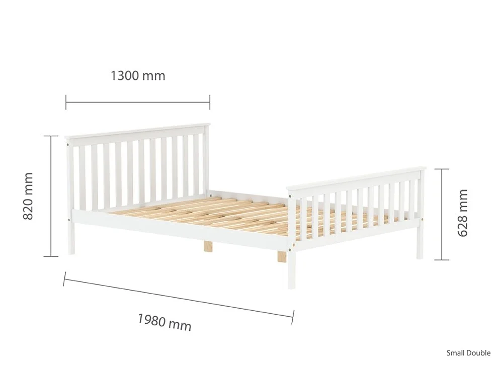 Birlea Furniture & Beds Birlea Oxford 4ft Small Double White Wooden Bed Frame