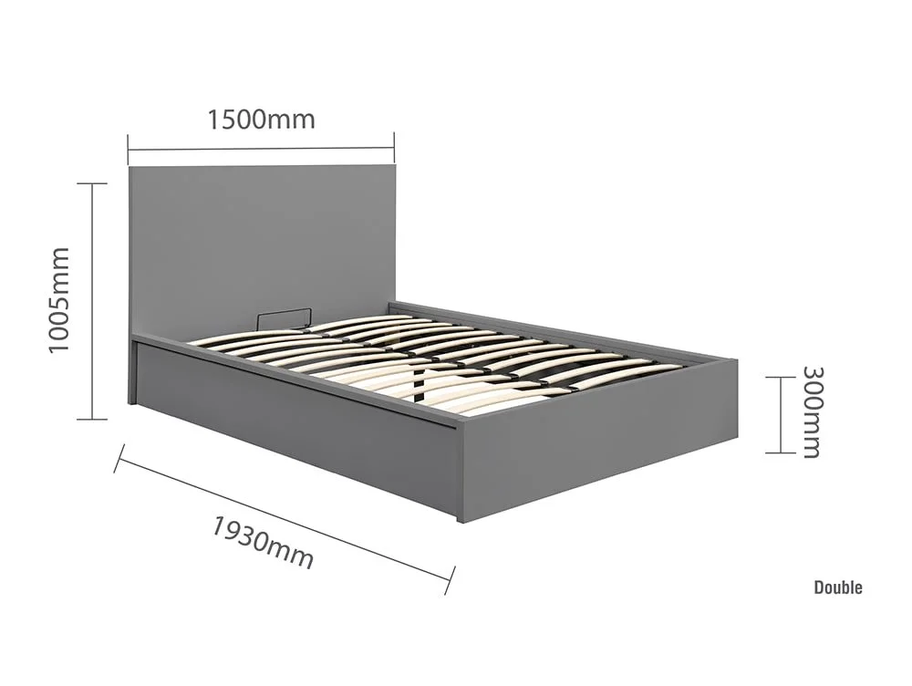 Birlea Birlea Oslo Grey Wooden Ottoman Bed Frame