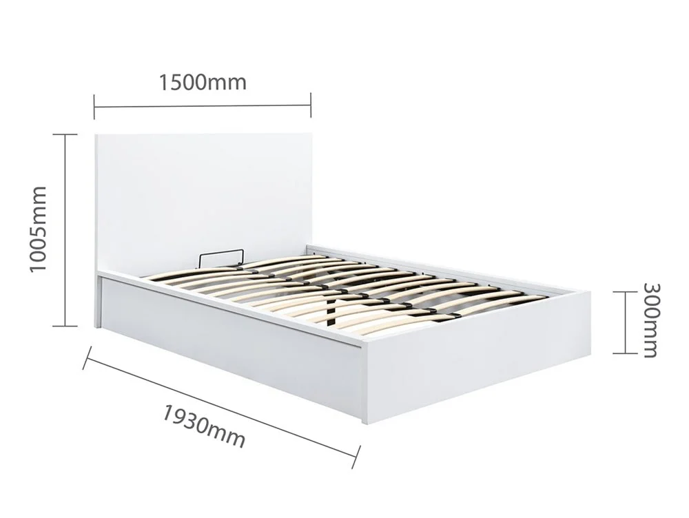 Birlea Birlea Oslo White Wooden Ottoman Bed Frame